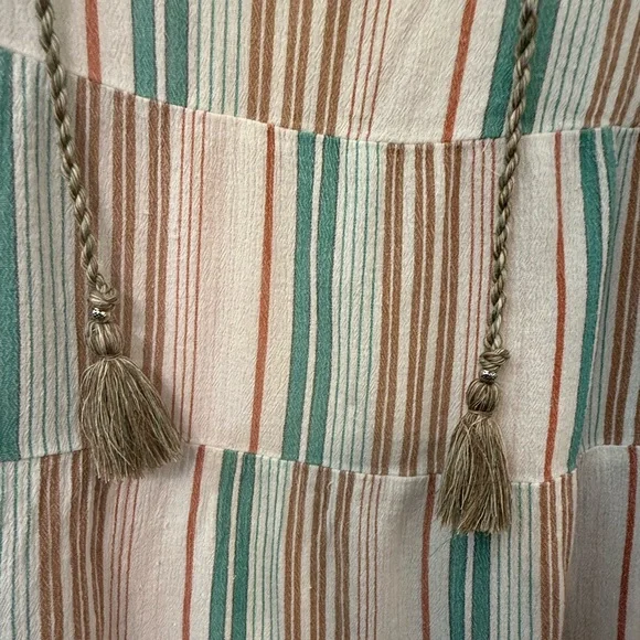 J. Jill Striped Tiered Tunic Tank Top XS Boho‎ Lightweight Tassels - Picture 6 of 6